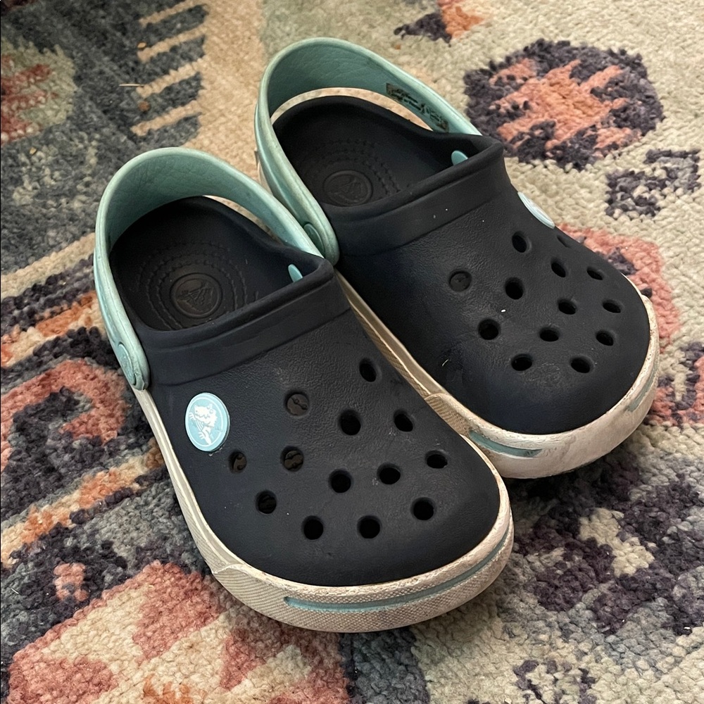 Kids Navy and Light Blue Crocs